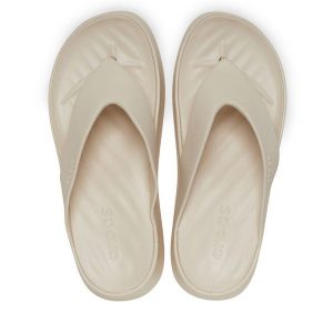 Japonki Crocs. Brązowe klapki Crocs, bez wzorów, bez obcasa. Za 199,99 zł.