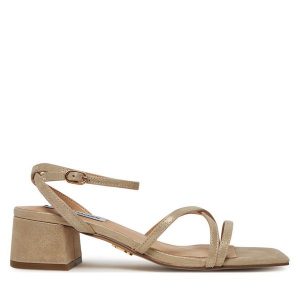 Sandały Steve Madden. Brązowe sandały Steve Madden, bez wzorów, bez obcasa, na słupku, bez zapięcia. Za 429,99 zł.