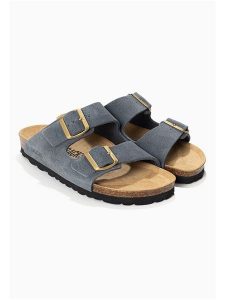 BACKSUN Skórzane klapki "Bali" w kolorze szarym rozmiar: 36. Szare klapki Backsun, bez wzorów, ze skóry, z otwartym noskiem, bez obcasa. Za 130,99 zł.