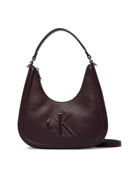 Calvin Klein Torebka Bold Ck Small Crescent Bag LV04F3561G Bordowy. Czerwone torebki klasyczne Calvin Klein, bez wzorów, ze skóry, bez dodatków. Za 365,99 zł.