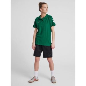 Koszulka tenisowa polo damska Hummel Go Cotton Polo Woman. Zielone bluzki Hummel, s, bez wzorów, sportowe, bez kołnierzyka, bez ramiączek. Za 101,00 zł.