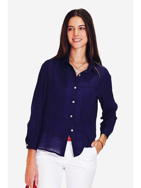 Le Jardin du Lin Lniana bluzka w kolorze granatowym rozmiar: 38. Niebieskie bluzki Le jardin du lin, bez wzorów, ze lnu, klasyczne, bez kołnierzyka, bez ramiączek. Za 139,45 zł.