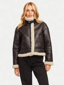 JJXX Kurtka z imitacji skóry Yolanda 12259326 Brązowy Regular Fit. Brązowe kurtki JJXX, l, bez wzorów, ze skóry, bez kaptura. Za 309,99 zł.
