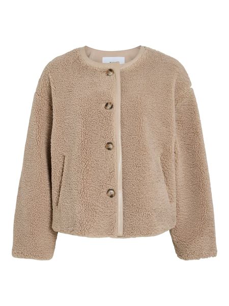 Vila Kurtka przejściowa "Vilyly" w kolorze beżowym rozmiar: 34. Brązowe kurtki Vila, bez wzorów, bez kaptura. Za 209,82 zł.