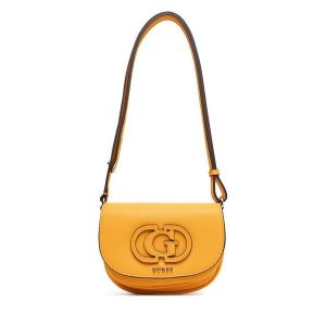 Torebka Guess. Żółte listonoszki Guess, z aplikacjami, bez dodatków. Za 379,99 zł.