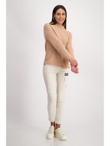 Monari Sweter w kolorze beżowym rozmiar: 44. Brązowe swetry oversize monari, bez wzorów, z bawełny, bez ramiączek. Za 122,96 zł.