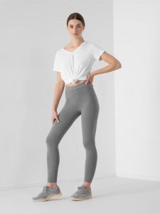 4F Legginsy dzianinowe damskie XS. Szare legginsy 4f, bez wzorów, z bawełny. Za 79,99 zł.