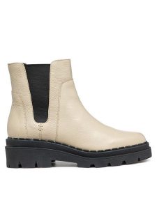 Geox Sztyblety D Felleny D46XEC 046NH C6182 Écru. Botki Geox, bez wzorów, z materiału, bez obcasa, na płaskiej podeszwie, bez zapięcia. Za 349,99 zł.