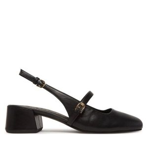 Czółenka Furla. Czarne czółenka Furla, bez wzorów, bez obcasa, bez zapięcia. Za 729,99 zł.