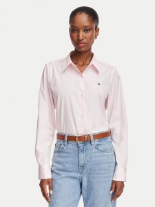 Tommy Hilfiger Koszula Summer WW0WW51155 Różowy jasny Regular Fit. Czerwone koszule TOMMY HILFIGER, bez wzorów, z bawełny, bez kołnierzyka, bez ramiączek. Za 369,99 zł.