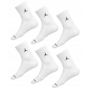 Skarpety Jordan Everyday Cushioned Crew 6 par białe. Białe skarpetki Jordan, bez wzorów. Za 129,99 zł.