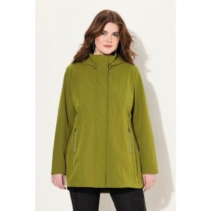 Damskie Kurtka softshell HYPRAR wodoodporna odpinany kaptur. Zielone kurtki Ulla Popken, plus size, bez wzorów, z elastanu, bez kaptura. Za 584,99 zł.