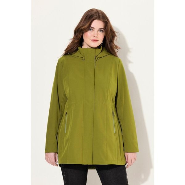 Damskie Kurtka softshell HYPRAR wodoodporna odpinany kaptur. Zielone kurtki Ulla Popken, plus size, bez wzorów, z elastanu, bez kaptura. Za 599,99 zł.