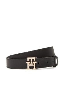 Tommy Hilfiger Pasek Damski Th Modern 2.5 AW0AW17496 Czarny. Czarne paski TOMMY HILFIGER, bez wzorów, ze skóry. Za 199,99 zł.