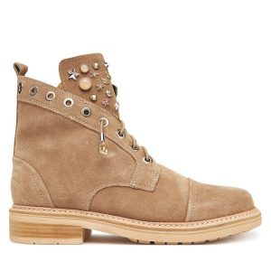 Trzewiki Alma En Pena. Brązowe botki Alma en Pena, bez wzorów, bez obcasa, na płaskiej podeszwie, bez zapięcia. Za 599,99 zł.