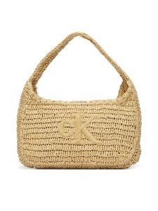 Calvin Klein Torebka Bold Ck Raffia Sm Shoulder Bag LV04F3449G Brązowy. Brązowe torebki klasyczne Calvin Klein, bez wzorów, z syntetyku, bez dodatków. Za 409,99 zł.
