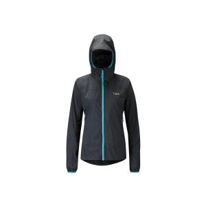 Kurtka przeciwwiatrowa damska Rab WINDVEIL JKT WMNS EBONY. Szare kurtki RAB, bez wzorów, bez kaptura. Za 347,18 zł.