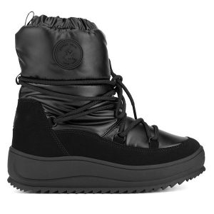 Śniegowce Beverly Hills Polo Club. Czarne buty zimowe Beverly Hills Polo Club, bez obcasa, bez zapięcia. Za 299,99 zł.