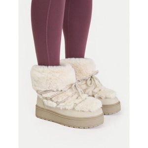 Śniegowce Roxy. Brązowe buty zimowe Roxy, bez obcasa, bez zapięcia. Za 279,99 zł.