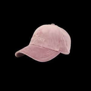 Aksamitna czapka Kentucky. Czerwone czapki KENTUCKY HORSEWEAR, bez wzorów, eleganckie. Za 125,00 zł.