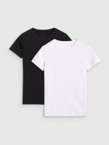 4F T-shirt slim gładki damski (2-pack) - biały XXL. Białe t-shirty 4f, xs, bez wzorów, z bawełny, bez kołnierzyka, bez ramiączek. W wyprzedaży za 59,99 zł.