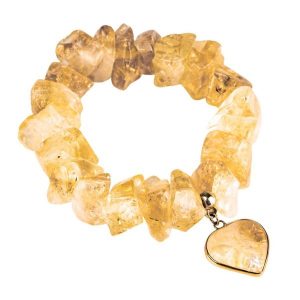 SAMBA Bransoletka cytryn serce. Pomarańczowe bransoletki Samba Gems, z bursztynem, metalowe. Za 338,00 zł.