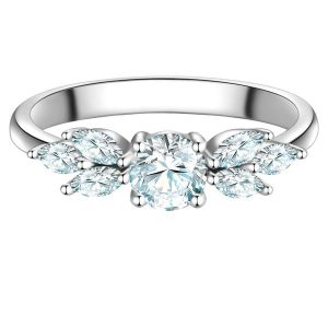 Trilani Pierscionek z Srebra Sterling w srebrze z Cyrkonia Pierścionki 1 ct Damski. Białe pierścionki Trilani, z cyrkonią, srebrne. Za 189,99 zł.