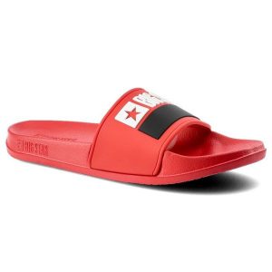 Czerwone Klapki Damskie Big Star Wodoodporne Buty. Czerwone klapki Big Star, bez wzorów, z tworzywa sztucznego, bez obcasa. Za 49,99 zł.