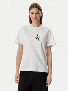KARL LAGERFELD T-Shirt B2W17081 Biały Regular Fit. Białe t-shirty KARL LAGERFELD, m, bez wzorów, z bawełny, bez kołnierzyka, bez ramiączek. Za 282,99 zł.