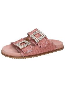 MELVIN & HAMILTON Skórzane klapki "Eve 1" w kolorze jasnoróżowym rozmiar: 40. Różowe klapki Melvin & Hamilton, bez wzorów, z otwartym noskiem, bez obcasa. Za 347,99 zł.