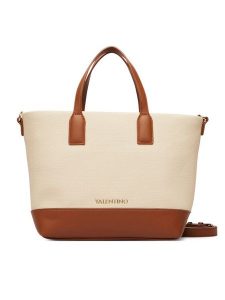 Valentino Torebka Atena Re VBS9PS04 Beżowy. Brązowe shopper bag Valentino, bez wzorów, z materiału, bez dodatków. Za 549,99 zł.