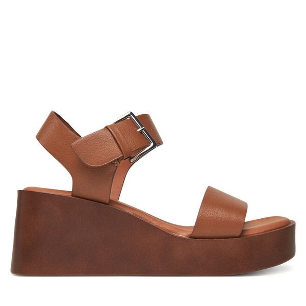 Sandały Call It Spring. Brązowe sandały Call it Spring, bez wzorów, bez obcasa, na koturnie, bez zapięcia. Za 219,99 zł.