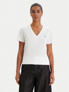 Armani Exchange T-Shirt XW002330 AF10356 U0002 Biały Regular Fit. Białe t-shirty Armani Exchange, m, bez wzorów, z bawełny, bez kołnierzyka, bez ramiączek. Za 289,99 zł.