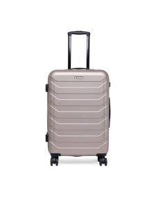 GINO ROSSI Walizka średnia CEO-GIN-M-002-05-GOLD Złoty. Żółte walizki Gino Rossi, bez wzorów, z materiału, średnie. Za 279,99 zł.