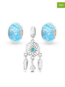 CHARM'S 3-częściowy zestaw rozmiar: onesize. Niebieskie zawieszki CHARM'S, srebrne. Za 187,07 zł.