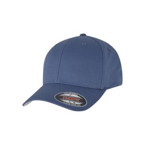 Czapka bejsbolówka Flexfit Wooly Combed. Niebieskie czapki FLEXFIT, bez wzorów, z bawełny, sportowe. Za 67,40 zł.