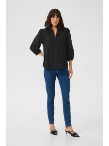 Kaffe Bluzka w kolorze czarnym rozmiar: 42. Czarne bluzki Kaffe, bez wzorów, z bawełny, bez kołnierzyka, bez ramiączek. Za 76,45 zł.