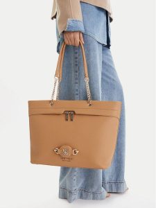 Nine West Torebka EO-Luvia-LDA8442 Beżowy. Brązowe shopper bag Nine West, bez wzorów, z materiału, bez dodatków. Za 155,99 zł.
