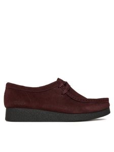 Clarks Półbuty WallabeeEVOSh 26184611 Bordowy. Czerwone półbuty Clarks, bez wzorów, ze skóry, bez obcasa, na płaskiej podeszwie, bez zapięcia. Za 419,99 zł.