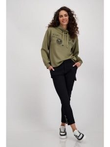 Monari Bluza w kolorze khaki rozmiar: 42. Brązowe bluzy monari, bez wzorów, bez kaptura. Za 162,49 zł.