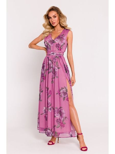 Made of emotion Sukienka w kolorze różowym rozmiar: XL. Różowe sukienki Made Of Emotion, xl, bez wzorów, bez kołnierzyka, bez ramiączek, maxi. Za 223,46 zł.