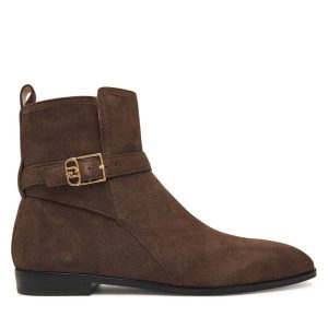 Botki Liu Jo. Brązowe botki Liu Jo, bez wzorów, bez obcasa, na płaskiej podeszwie, bez zapięcia. Za 569,99 zł.