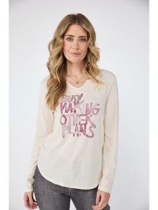 LIEBLINGSSTÜCK Koszulka "Cordia" w kolorze kremowym rozmiar: 4XL. Brązowe bluzki LIEBLINGSSTÜCK, xl, bez wzorów, z bawełny, bez kołnierzyka, bez ramiączek. Za 131,74 zł.