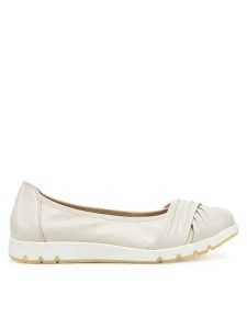 Caprice Baleriny 9-22118-44 Écru. Białe balerinki Caprice, bez wzorów, ze skóry, bez obcasa, bez zapięcia. Za 264,99 zł.