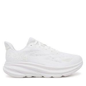 Buty do biegania Hoka. Białe buty sportowe Hoka, bez wzorów, bez zapięcia, do biegania. Za 499,99 zł.