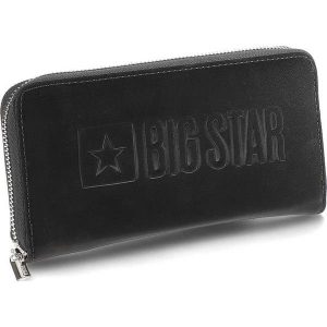 Czarny Modny Portfel Damski Big Star. Czarne portfele Big Star Accessories, bez wzorów, ze skóry ekologicznej. Za 129,00 zł.