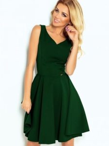 Sukienka Model 114-10 Green - Numoco. Zielone sukienki NUMOCO, l, bez wzorów, z elastanu, wizytowe, bez kołnierzyka, plus size, bez ramiączek, rozkloszowane. Za 245,08 zł.