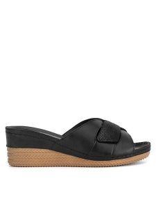 Go Soft Klapki ARC-2309-07 Czarny. Czarne klapki Go Soft, bez wzorów, ze skóry, bez obcasa. Za 103,99 zł.