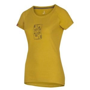 Koszulka damska Ocun Raglan T yellow. Żółte bluzki Ocun, xl, bez wzorów, sportowe, bez kołnierzyka, bez ramiączek. Za 161,00 zł.