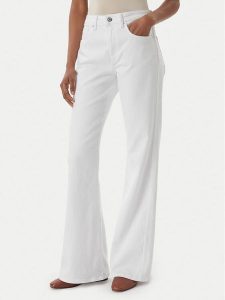 Tommy Hilfiger Jeansy WW0WW49655 Biały Flare Fit. Białe jeansy TOMMY HILFIGER, bez wzorów, z bawełny. Za 409,99 zł.